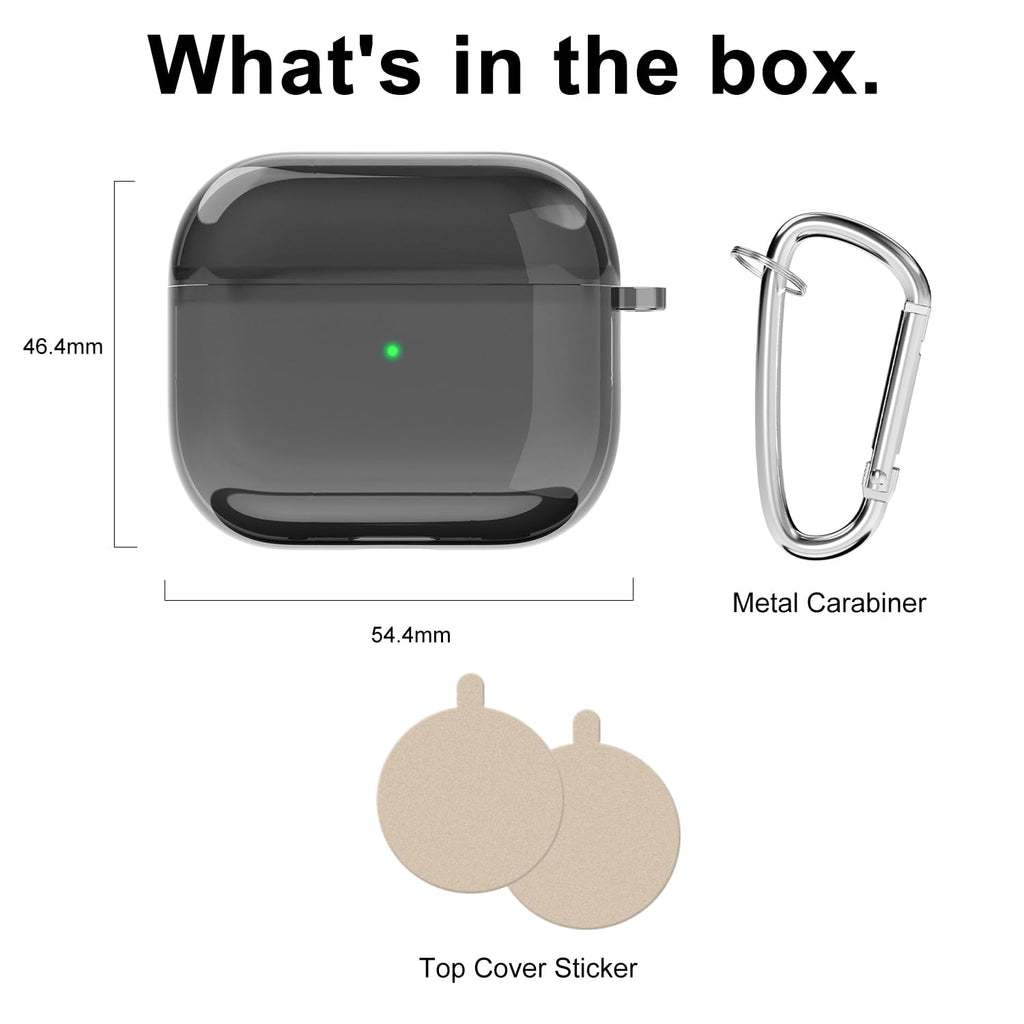 Clear Hard Plastic Airpods 3 Case with Keychain X32054