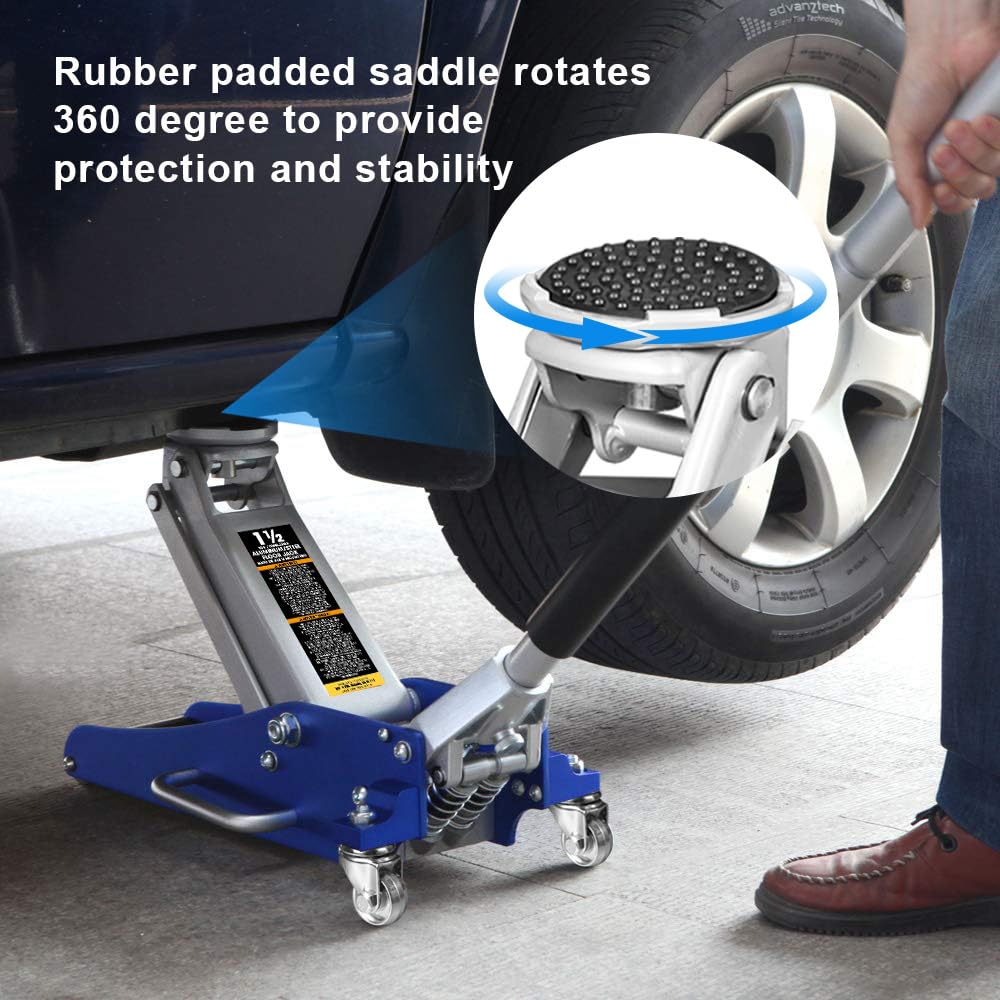 1.5 Ton Aluminum Steel Low Profile Hydraulic Floor Jack F5372