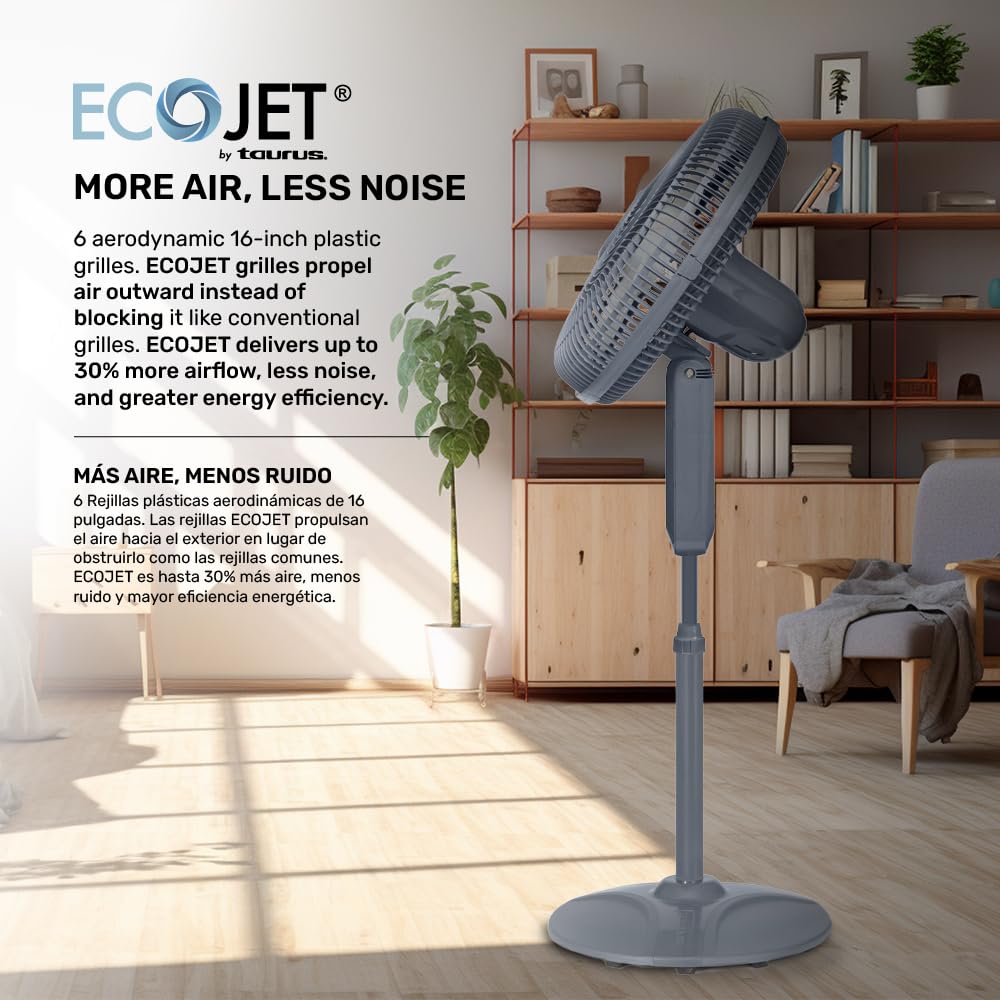 16” Pedestal Fan with Remote, Oscillating Standing Fan R388738