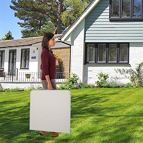 Aluminum Folding Table 4 Foot, Adjustable Height Lightweight Portable Camping Table for Picnic Beach Outdoor Indoor, White 120 x 60 x 70 4Ft X18150