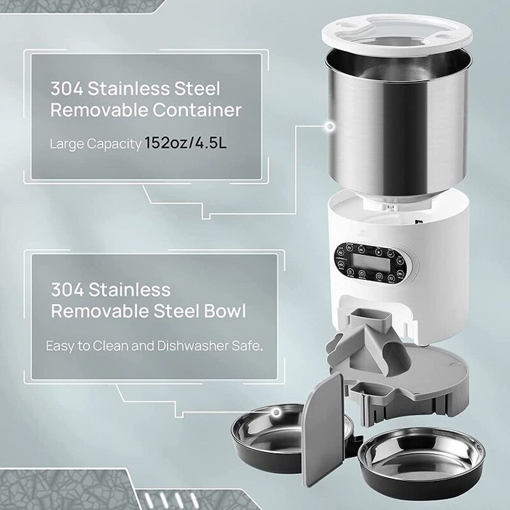 Automatic 4.5 Liters Dry Food Dispenser 2L Water V967875