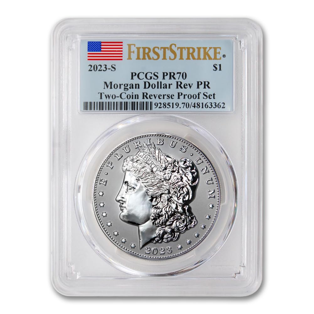 Set of 2 American Proof Silver Morgan & Peace $1 Z157586