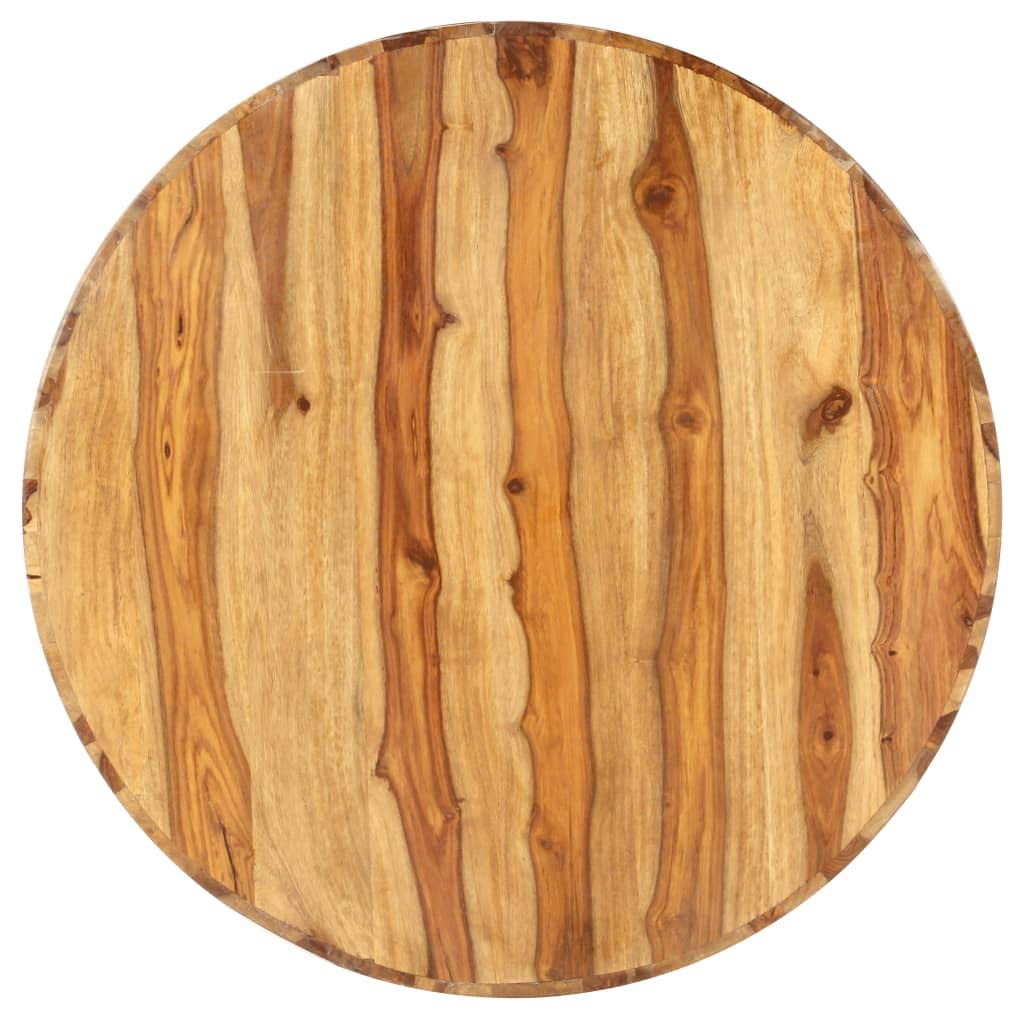 Solid Sheesham Wood Round Coffee Table with Storage Shelf V70455