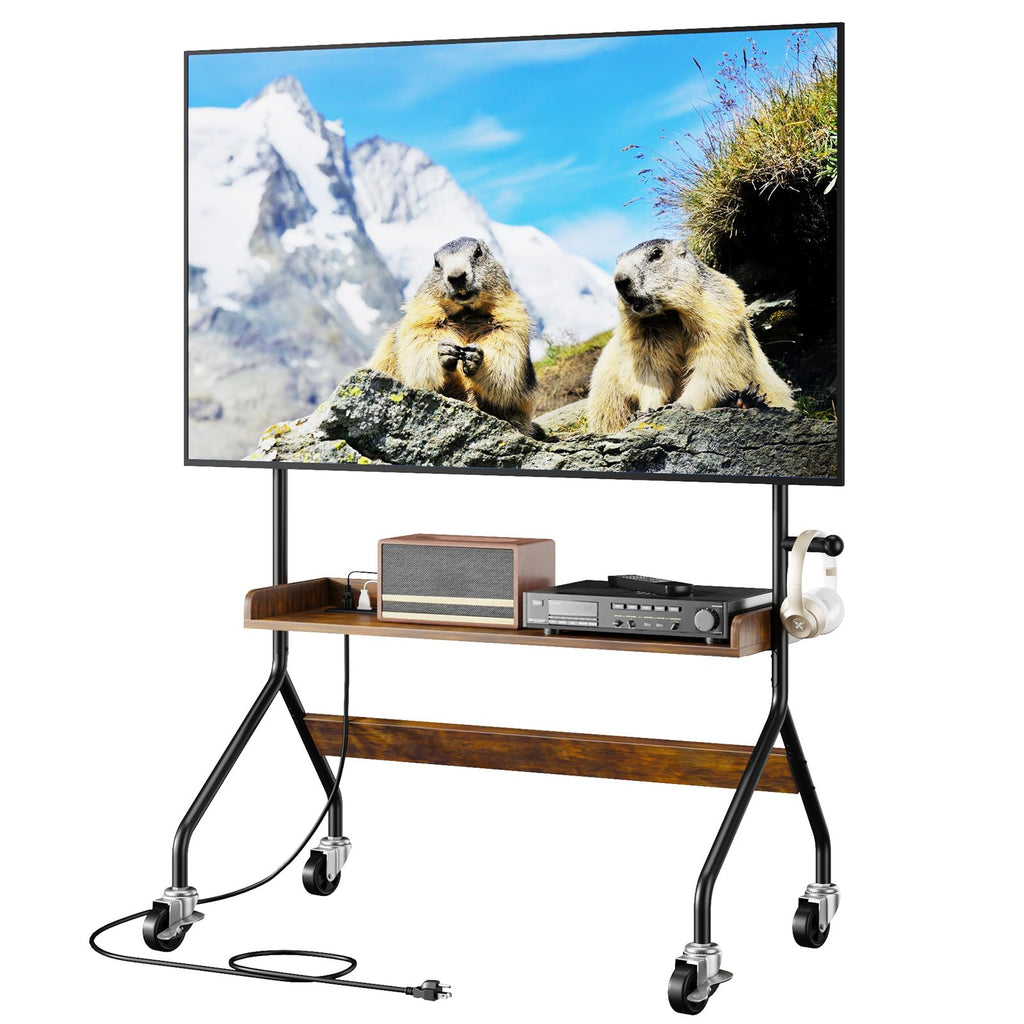 Rolling TV Stand with Power Outlet for 32-75 Inch TV J87781