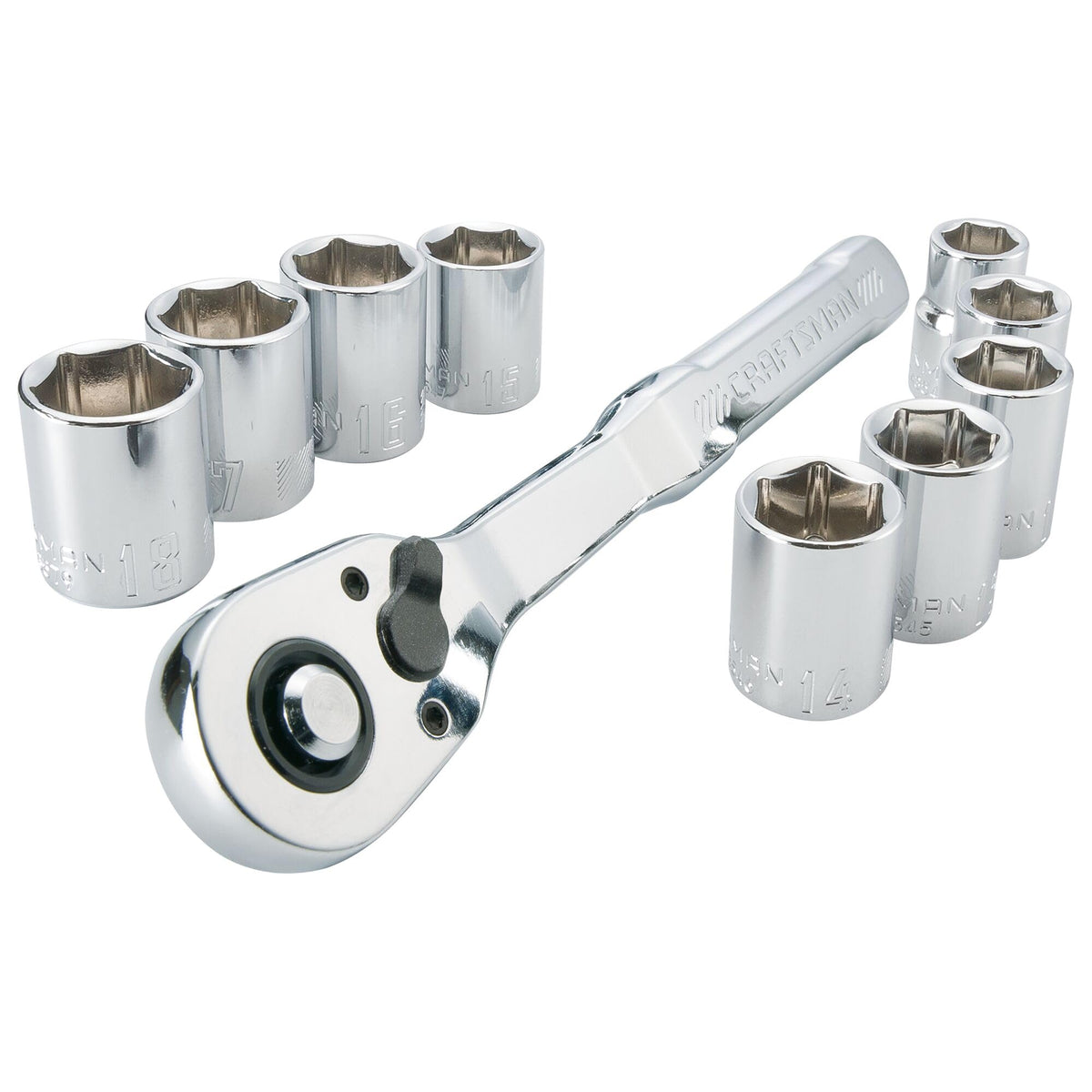 Mechanics Tool Set, Metric, 3/8 Inch Drive, 10 Piece Q545
