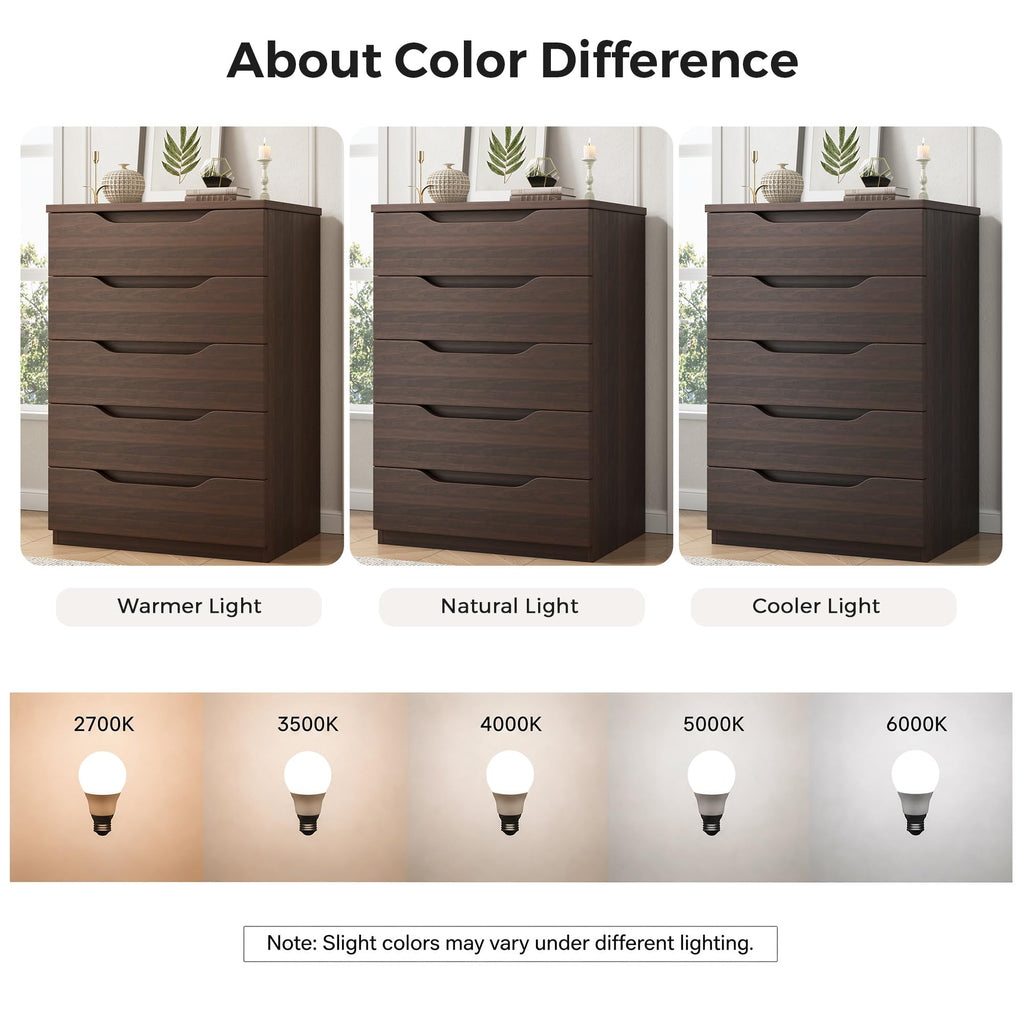 Brown 5 Drawer Dresser A4035