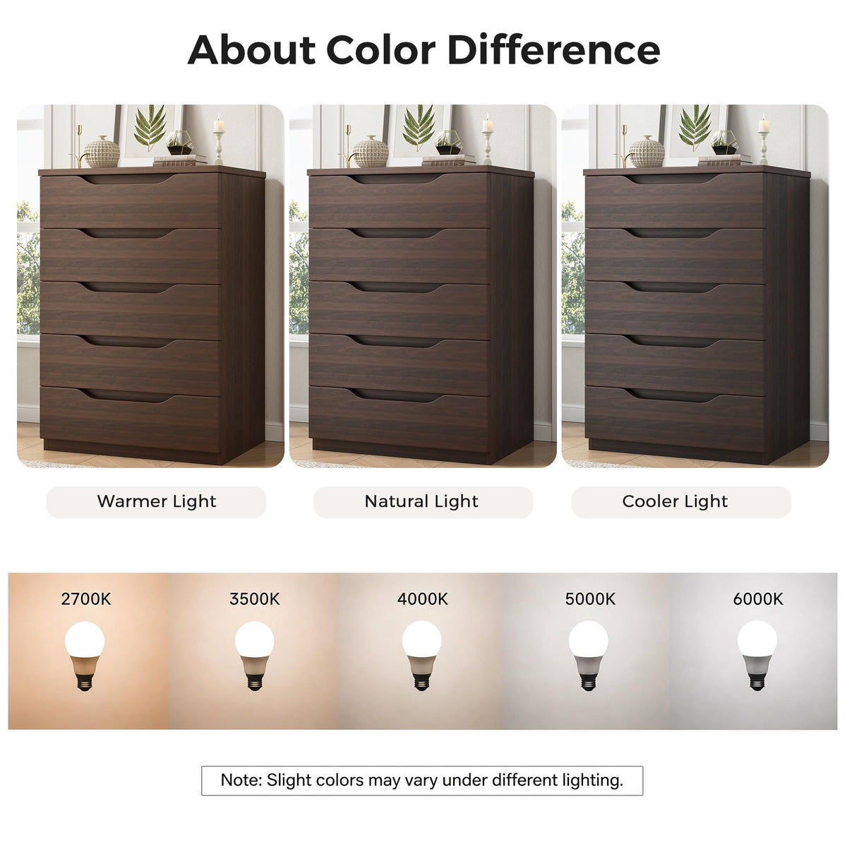 Brown 5 Drawer Dresser A4035