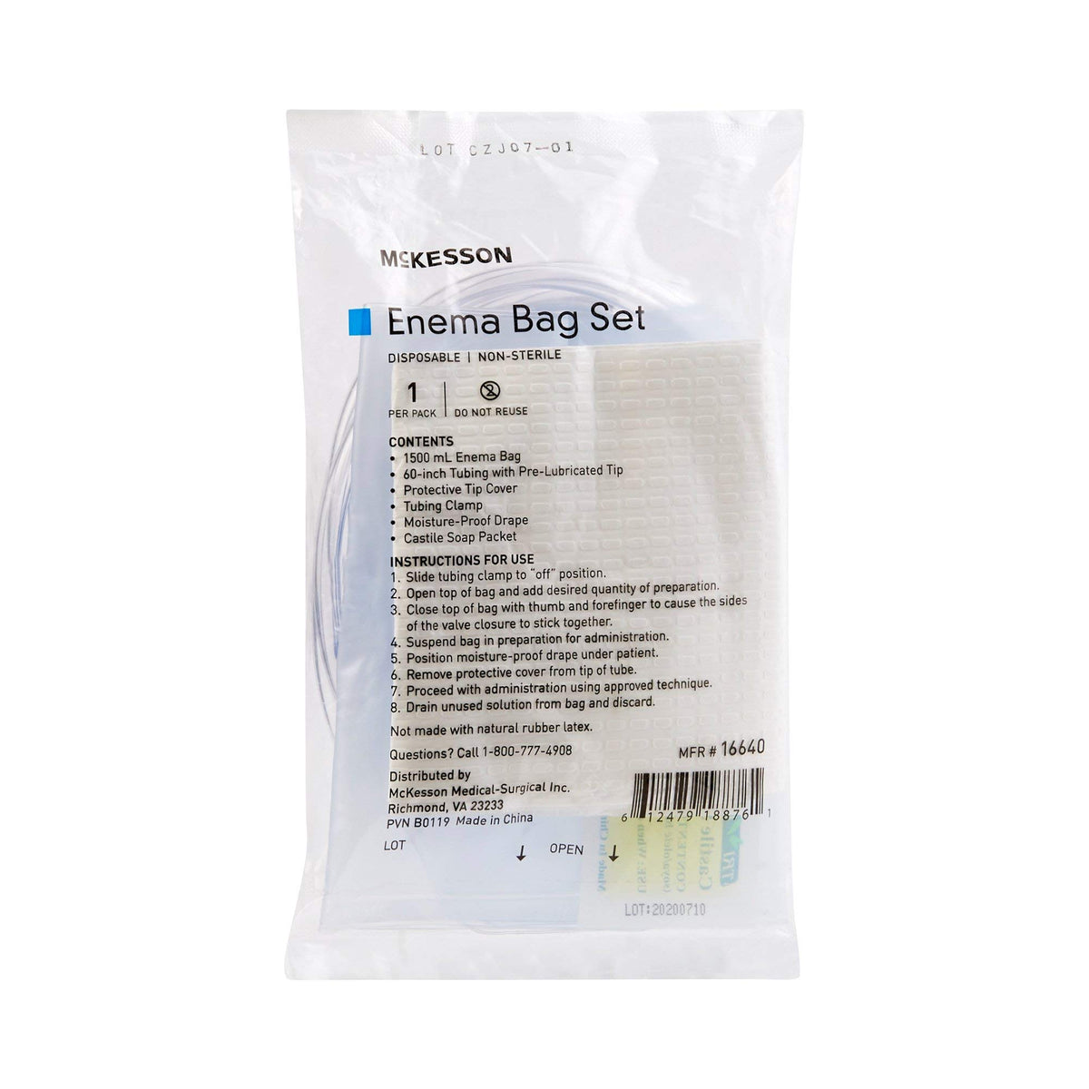 Non-Sterile Single Use Disposable Enema Bag Set 50 Count O726
