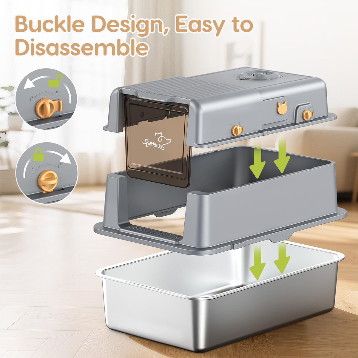 Stainless Steel Litter Box with Lid G520526