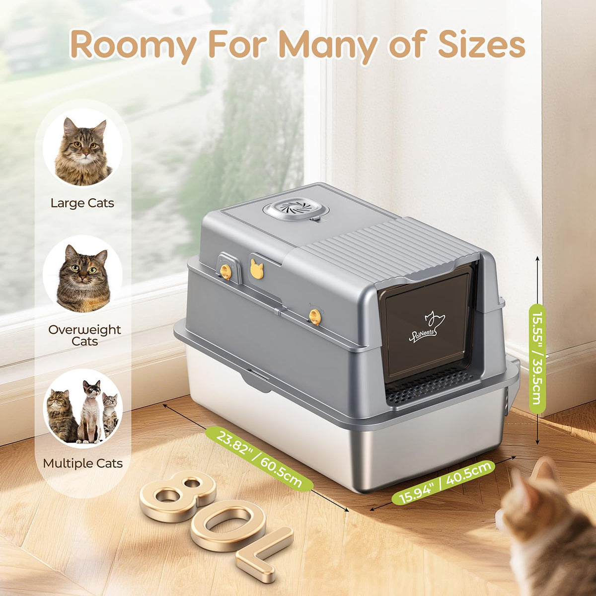 Stainless Steel Litter Box with Lid G520526
