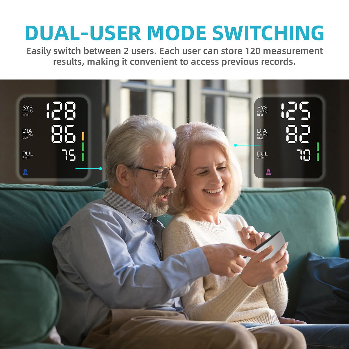 Blood Pressure Monitor with Large Color-Backlit LED Display, 240 Memory, Adjustable Wide Cuff 8.5-16.5" P826