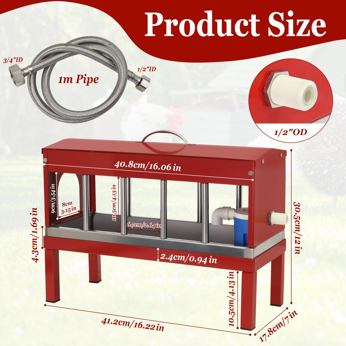 Automatic Stainless Steel Poultry Waterer Dispenser Z30878