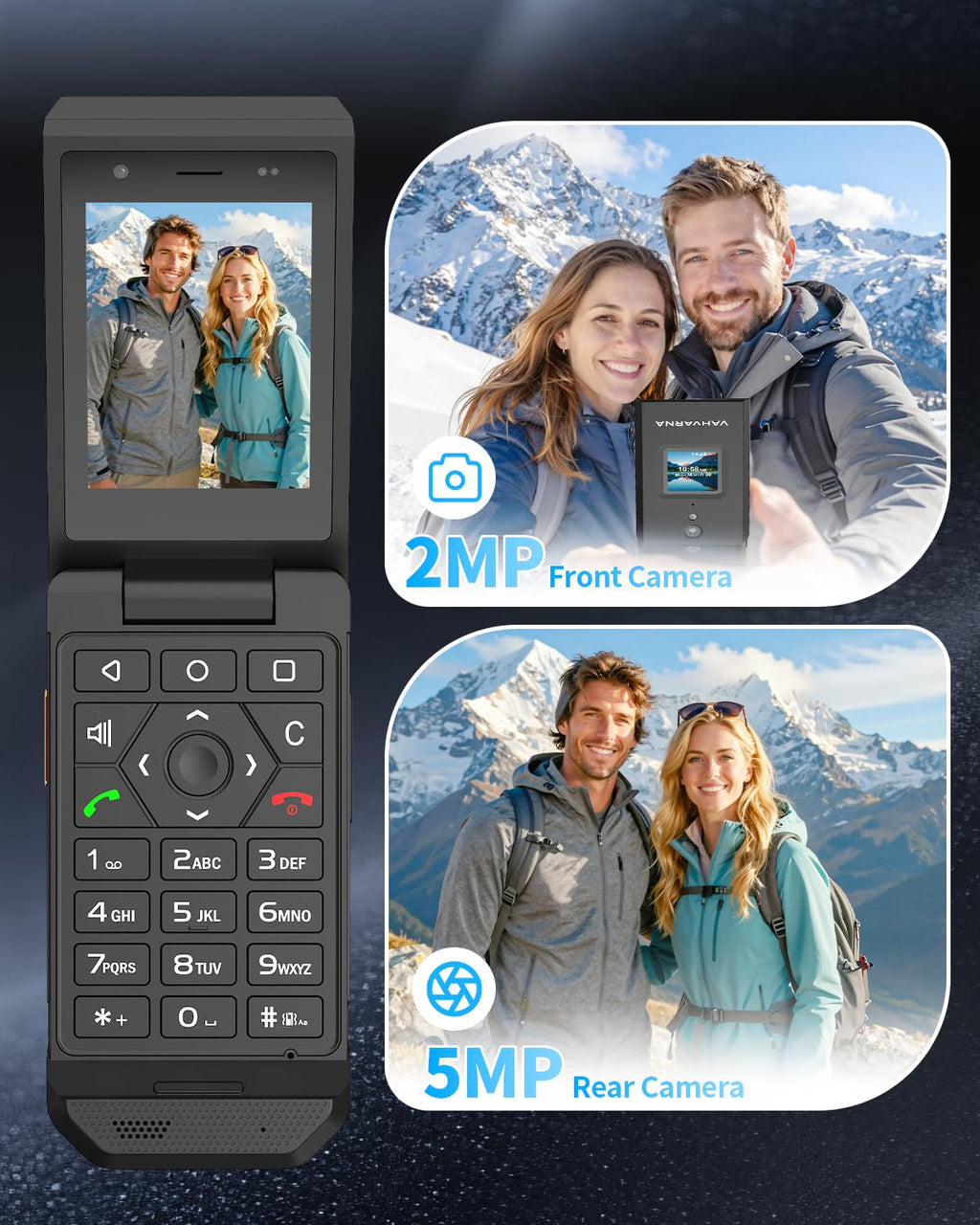 Unlocked 4G LTE Rugged Flip Phone K826