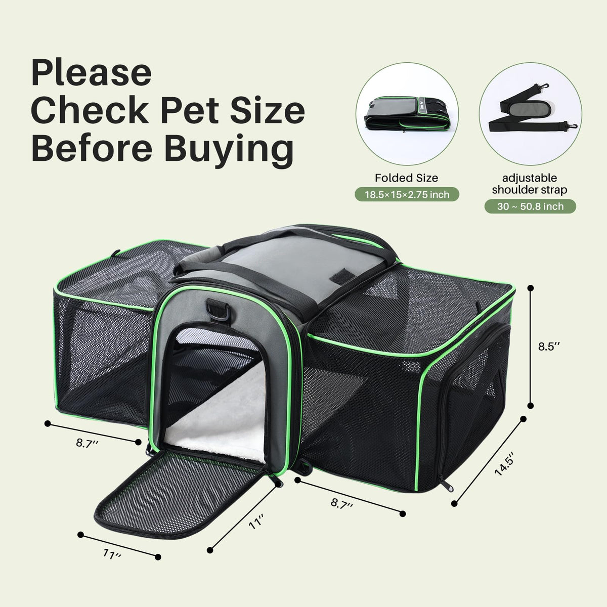 Expandable Cat Carrier T8078