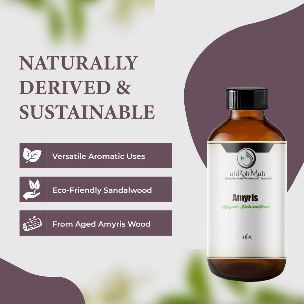 100% Natural Steam-Distilled Amyris Balsamifera Essential Oil 4 fl oz F7375