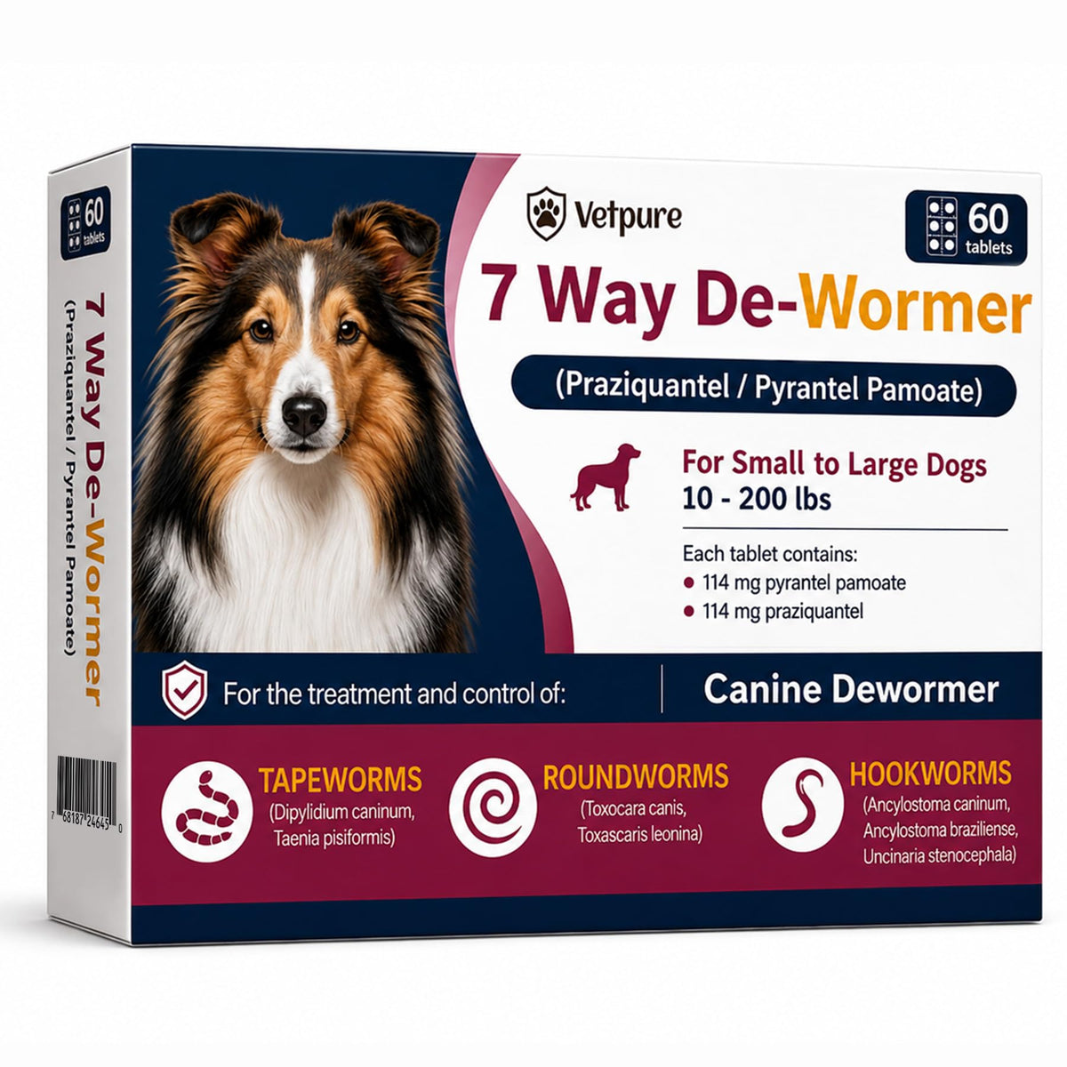 Dog Dewormer Tablets 60 Count M28782