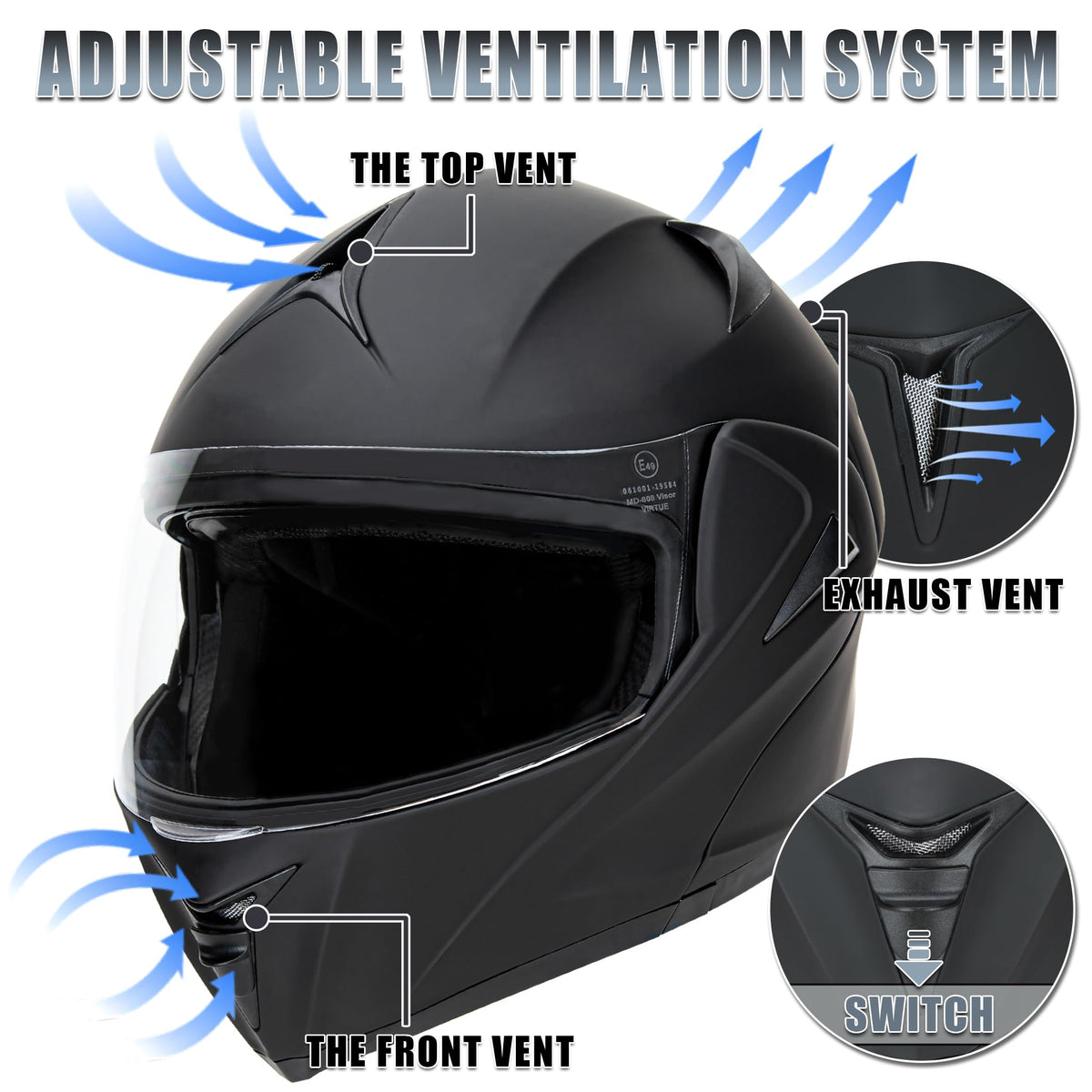 Small DOT Approved Flip Up Full Helmet G94073