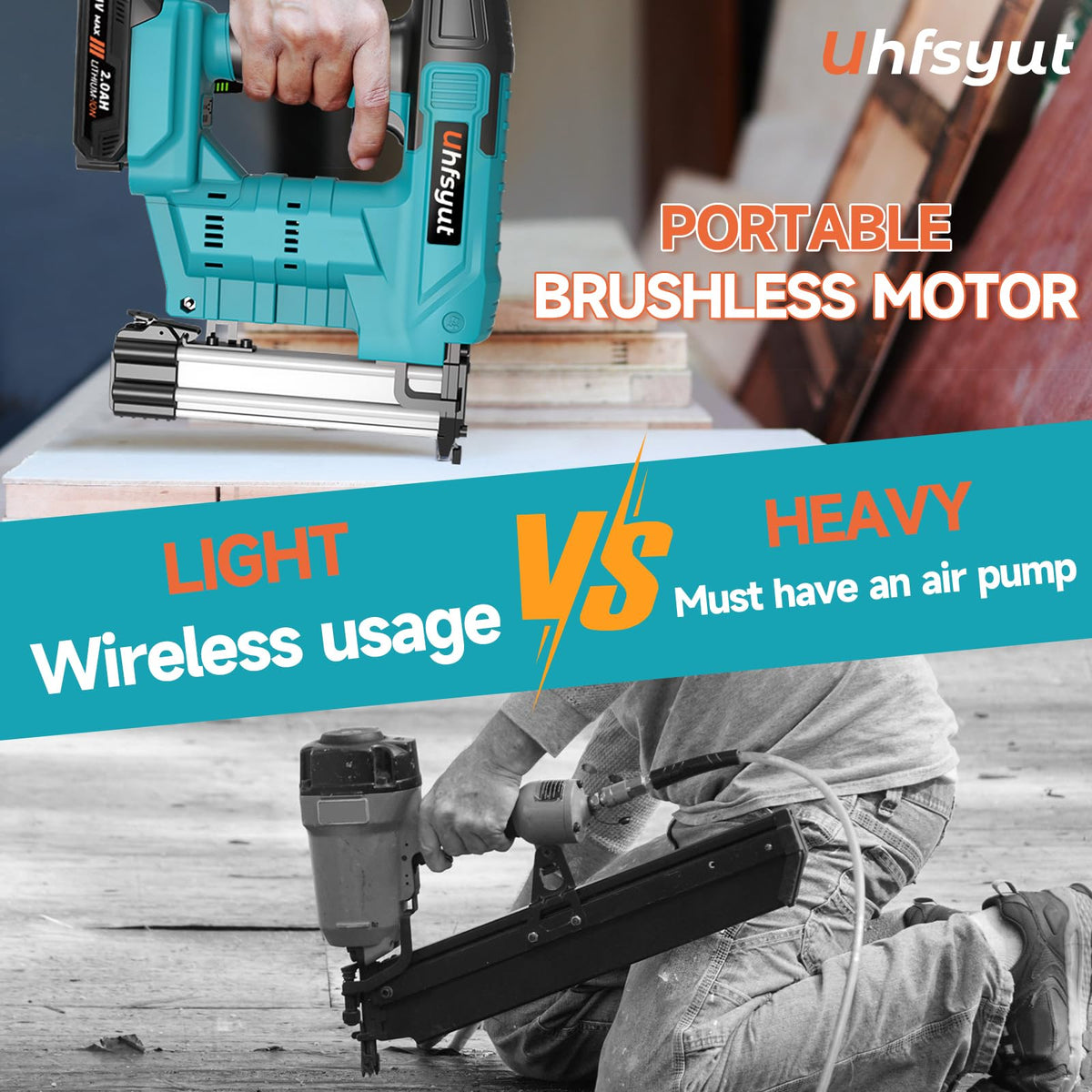 Cordless 21V 2 in 1 Brad Nailer and Staple Gun N877