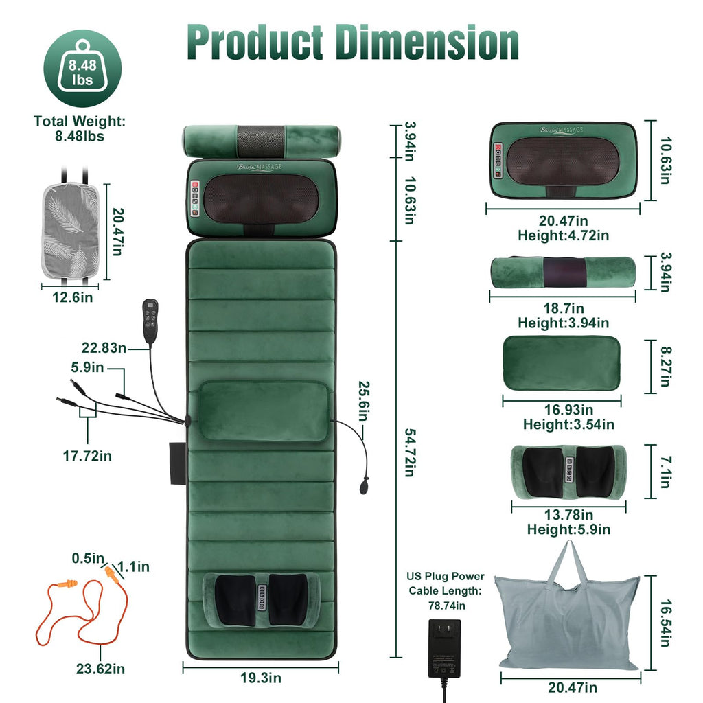 Full Body Massage Mat with Heat & Vibration W632525