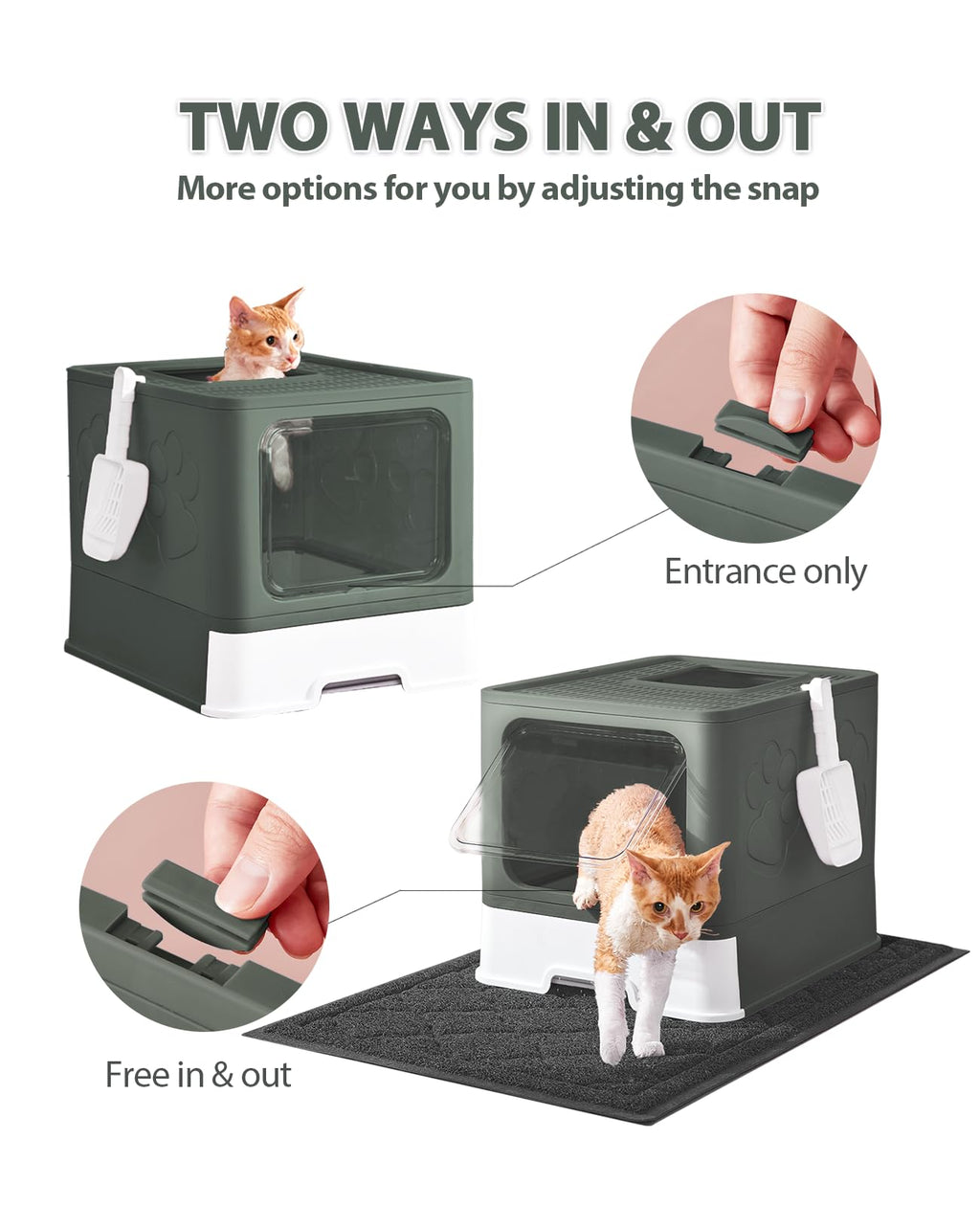 X-Large Cat Litter Box with Litter Mat and Scoop C3943