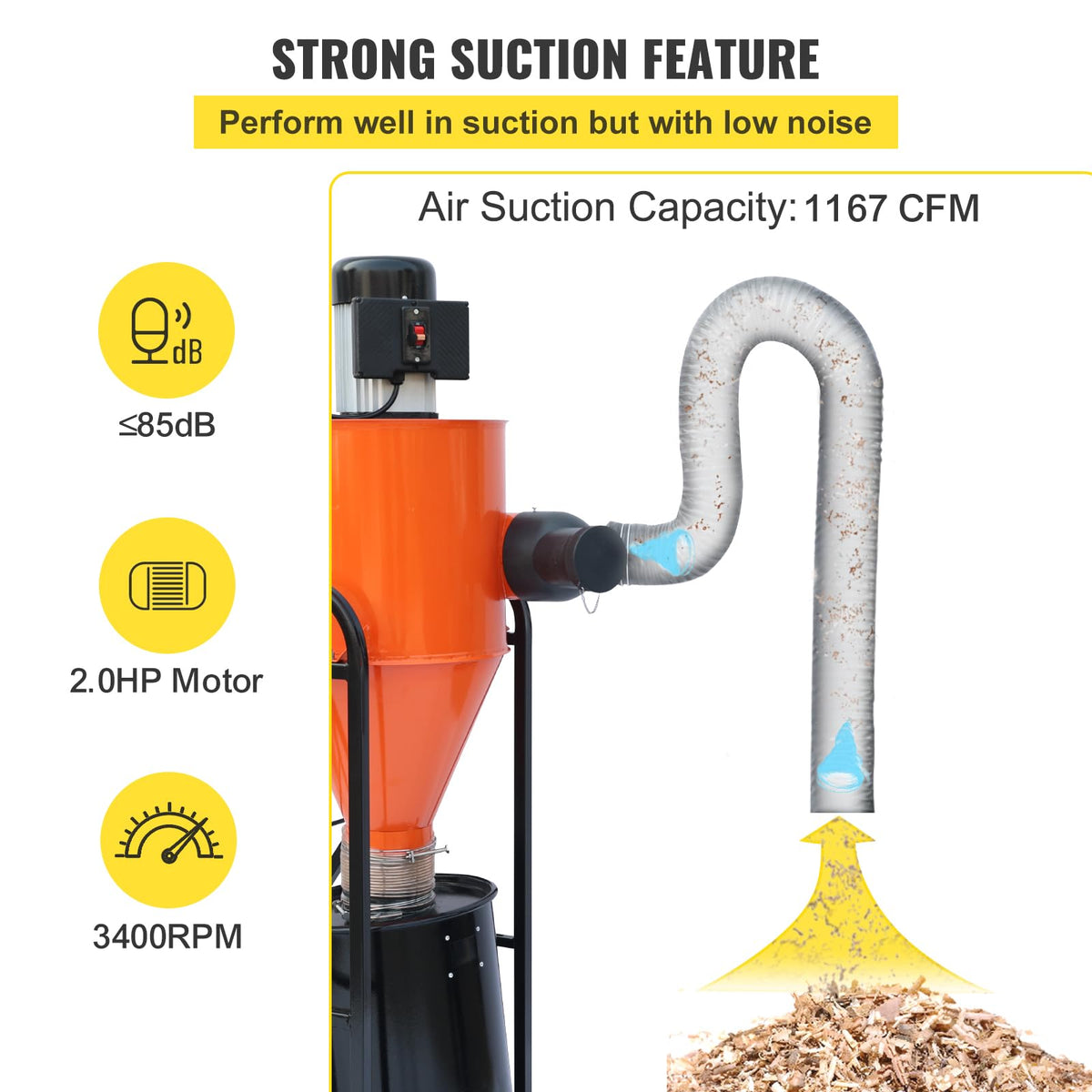 2 HP Portable Dust Collector with 39 Gallon Collection Bag Q911690