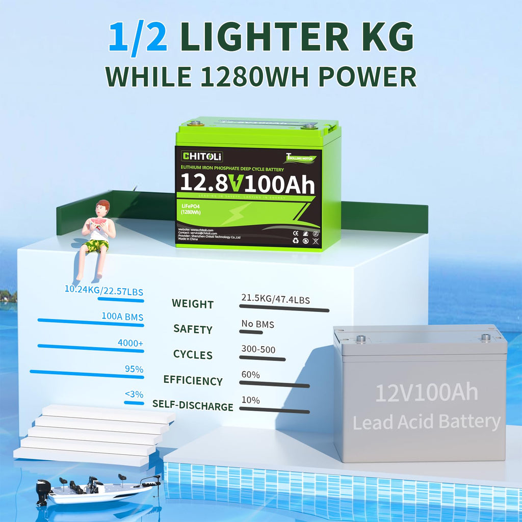 12V 100Ah LiFePO4 Battery with 100A BMS N742970