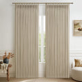 86 Inch Blackout Linen Blend Insulated Curtain 2 Panels Set L7393