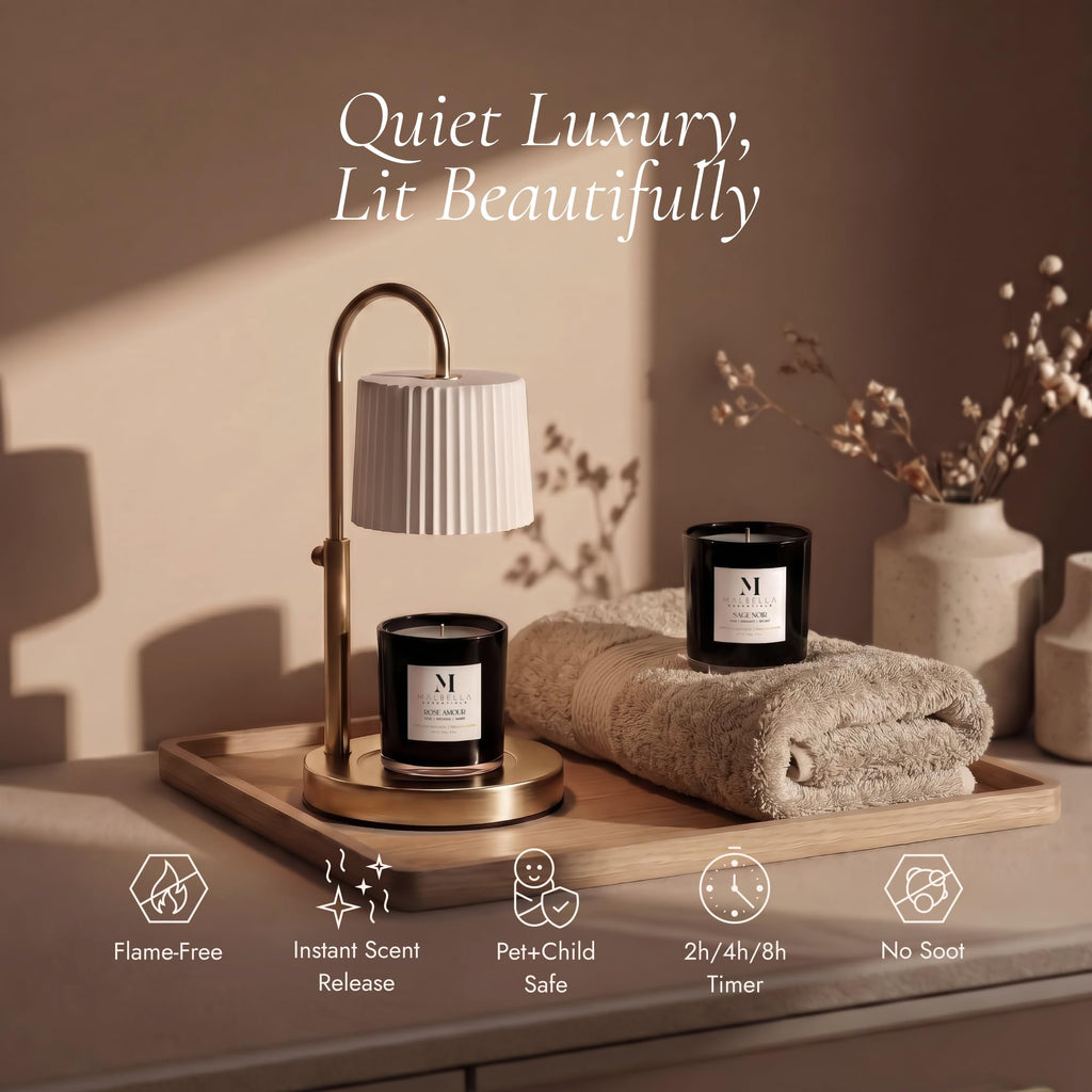 Dimmable Glass Candle Warmer Lamp with Timer O6402
