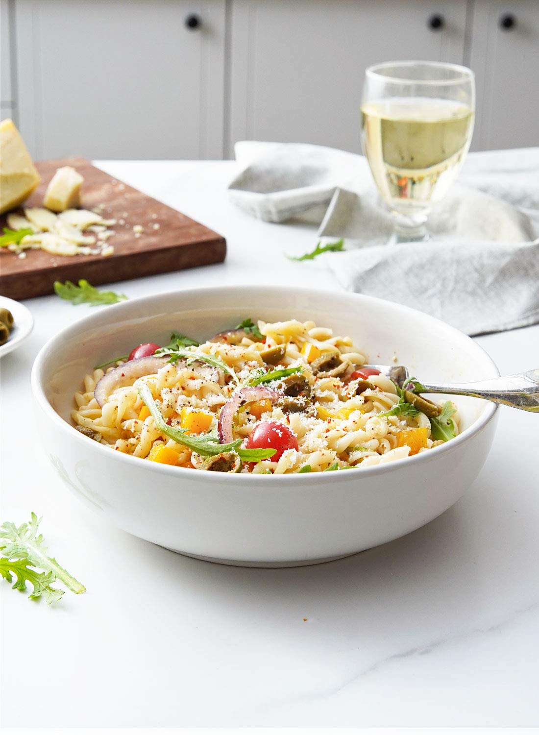 45 oz White Pasta Bowls Set of 4 T982