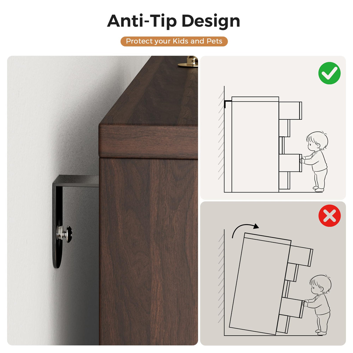 Brown 5 Drawer Dresser A4035