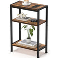 Narrow 3 Tier Slim Side Table Rustic Brown U851218