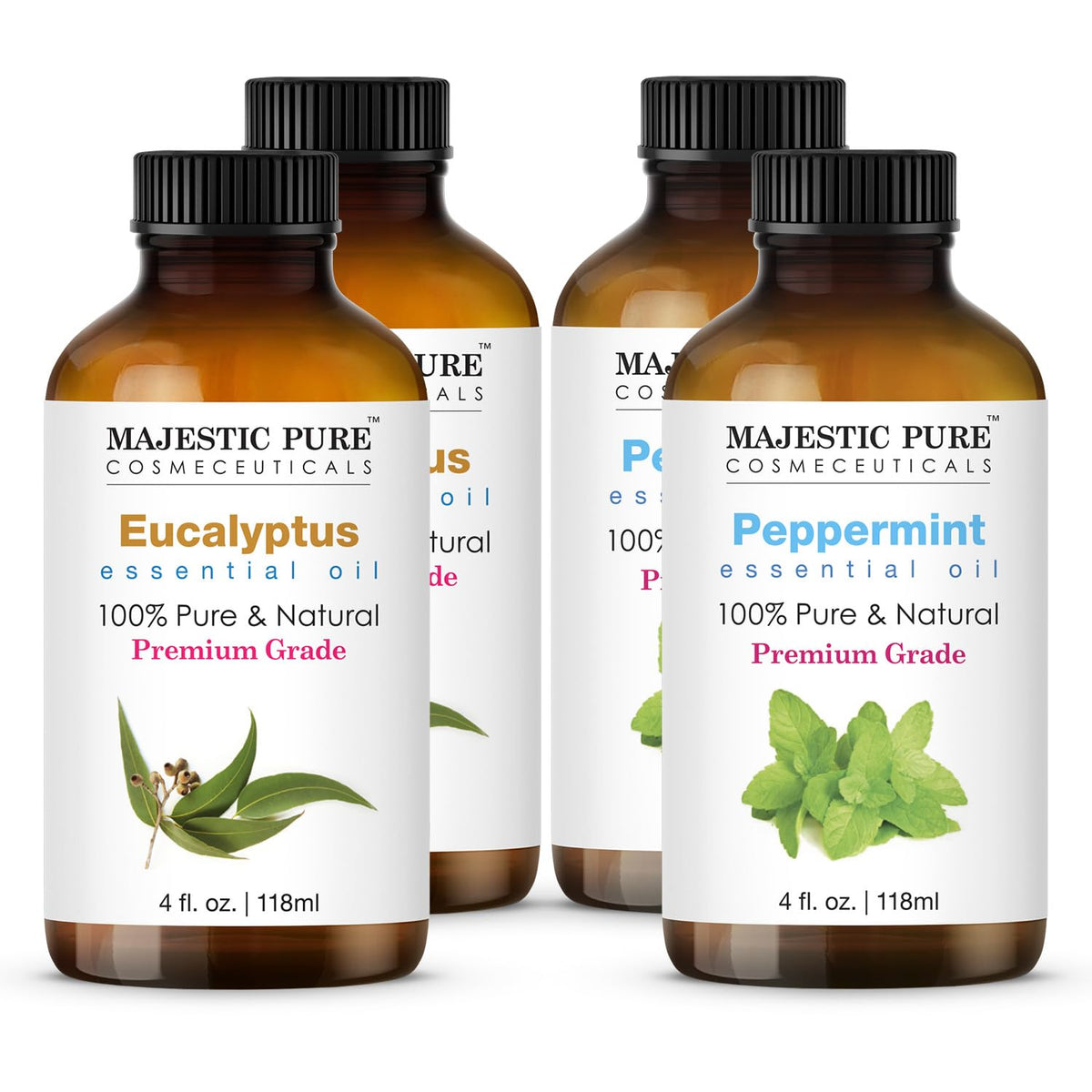 Peppermint and Eucalyptus Essential Oil 4 fl oz Pack of 2 Y4774