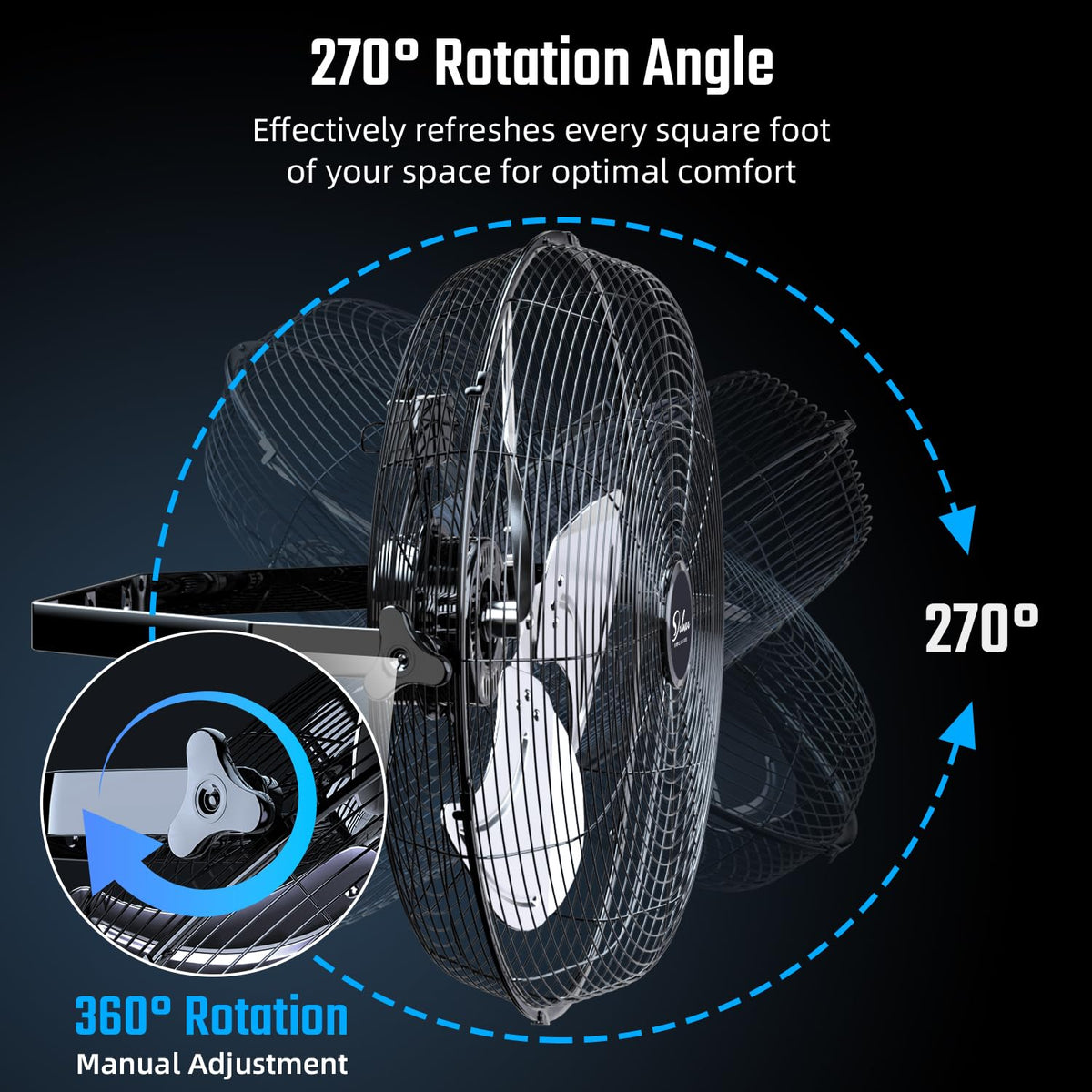 18 Inch 3 Speed Metal Wall Mount Fan M80107