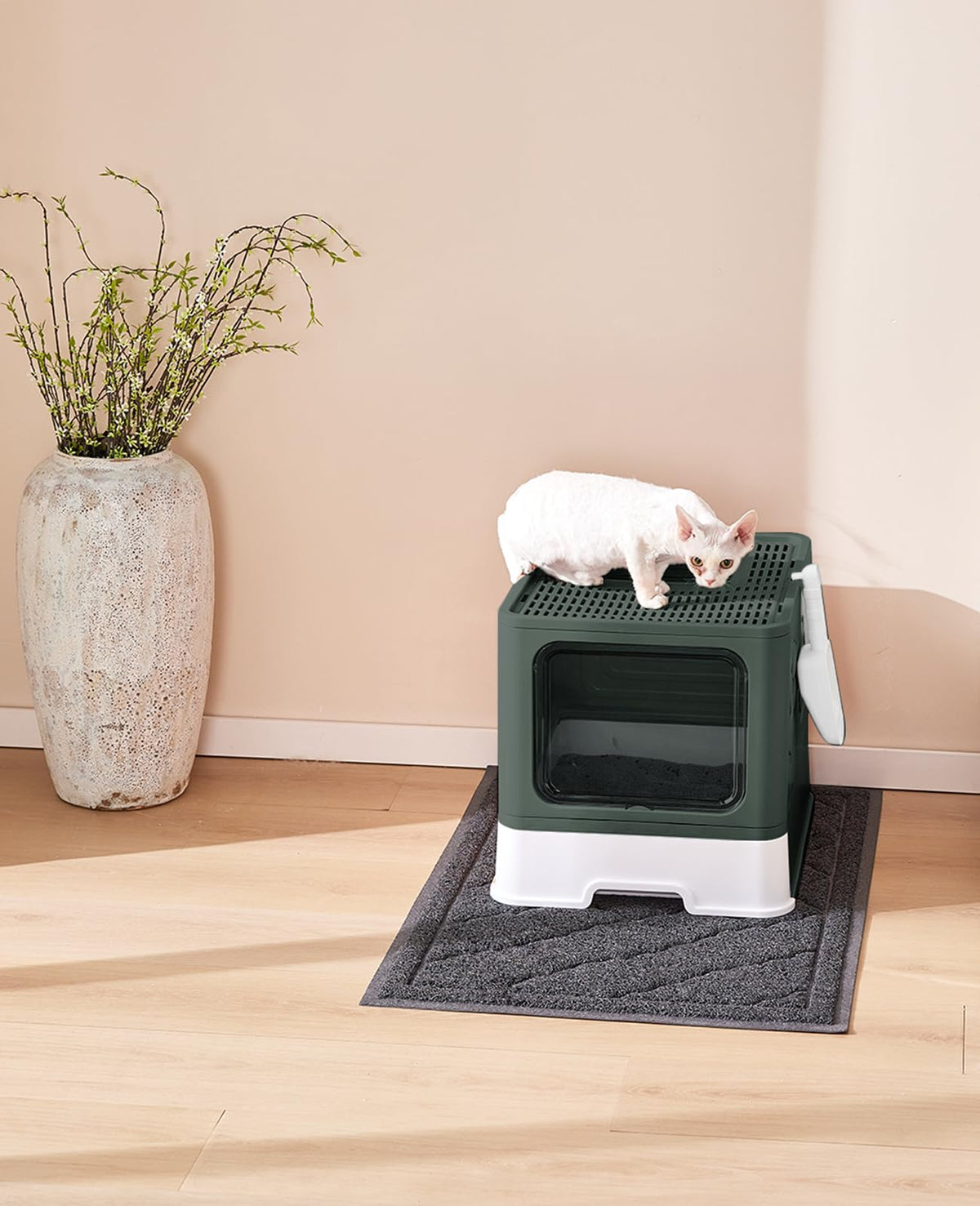 X-Large Cat Litter Box with Litter Mat and Scoop C3943