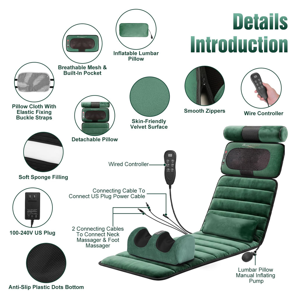 Full Body Massage Mat with Heat & Vibration W632525