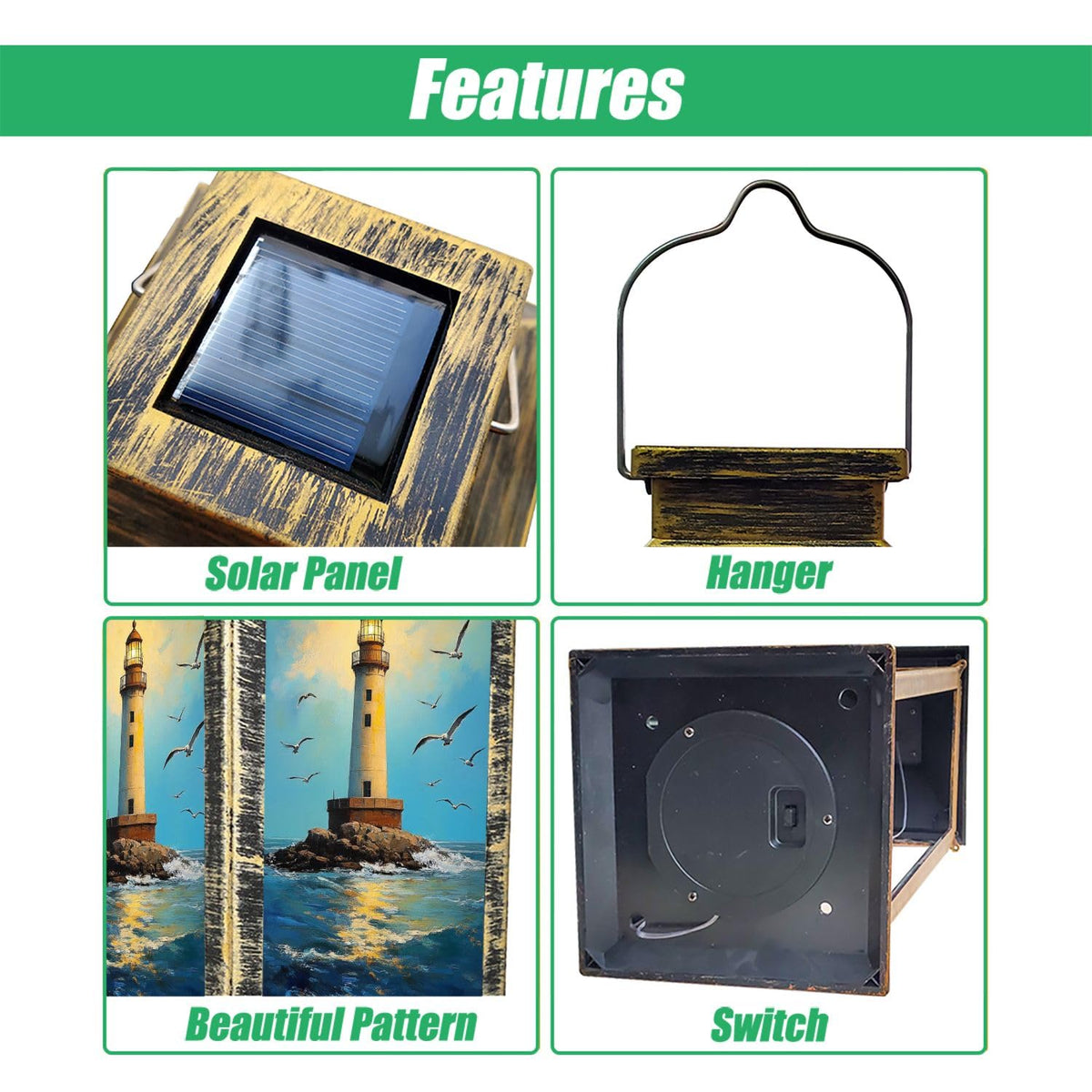 Waterproof Solar Powered Hanging Lantern Q6424