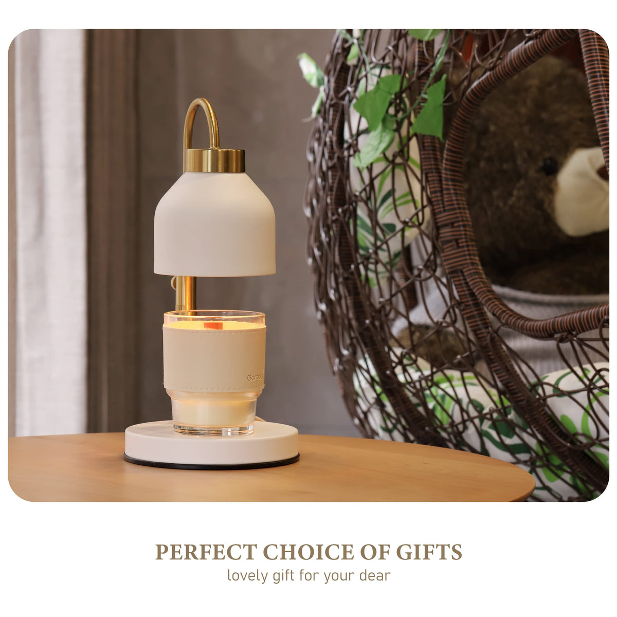 Candle Warmer Lamp with Timer Dimmer Adjustable White V746995