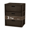 Brown 3 Drawer Plastic Storage Organizer Q580133