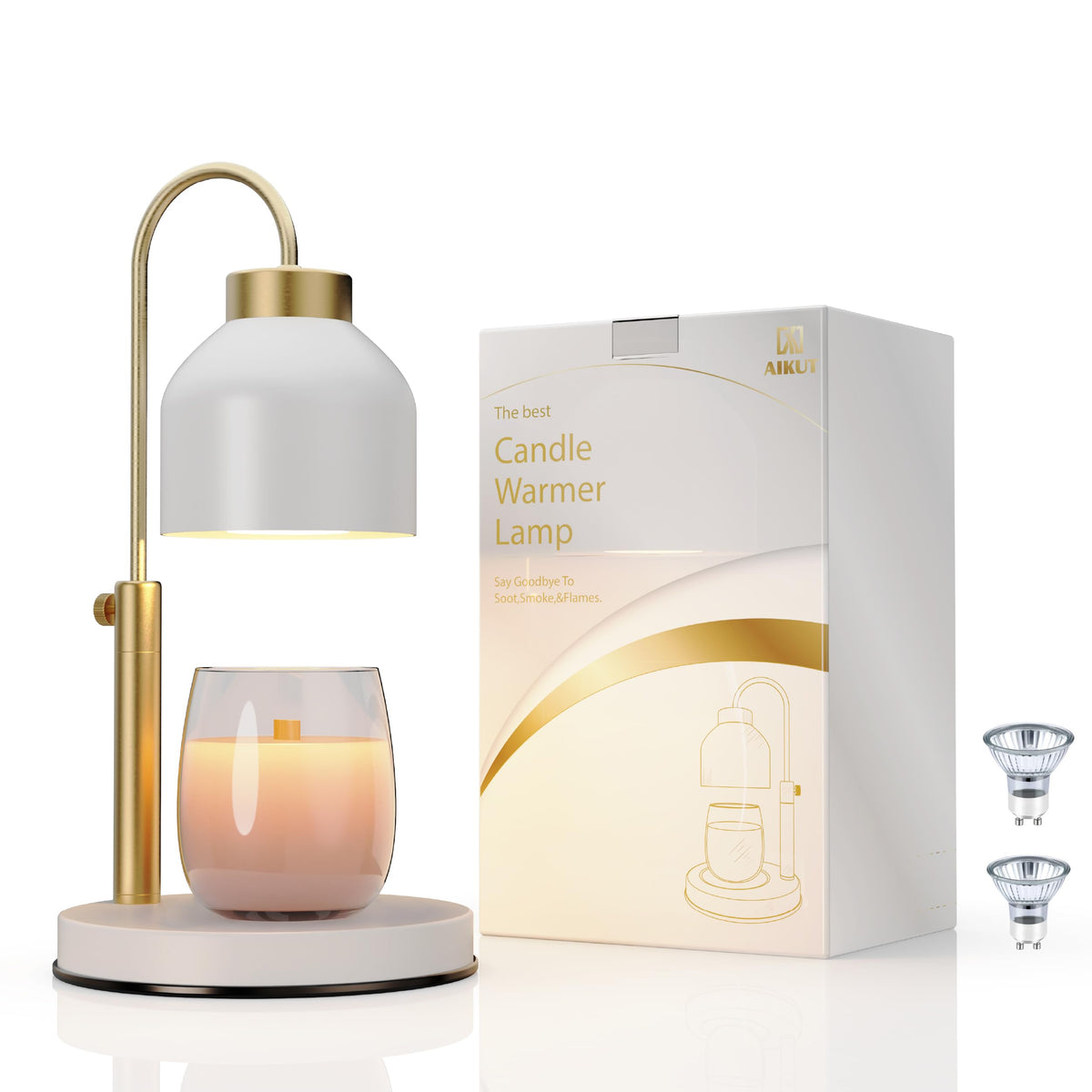 Candle Warmer Lamp with Timer Dimmer Adjustable White V746995