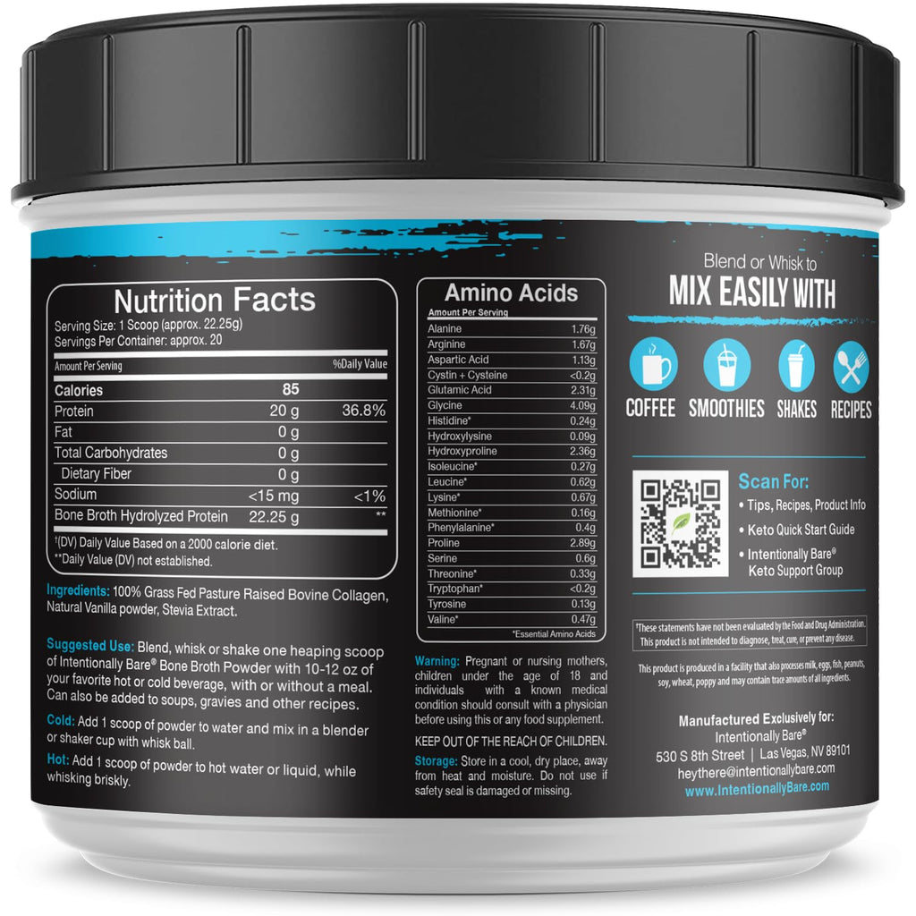 Grass-fed Vanilla Bone Broth Protein Powder 16.5oz P461723