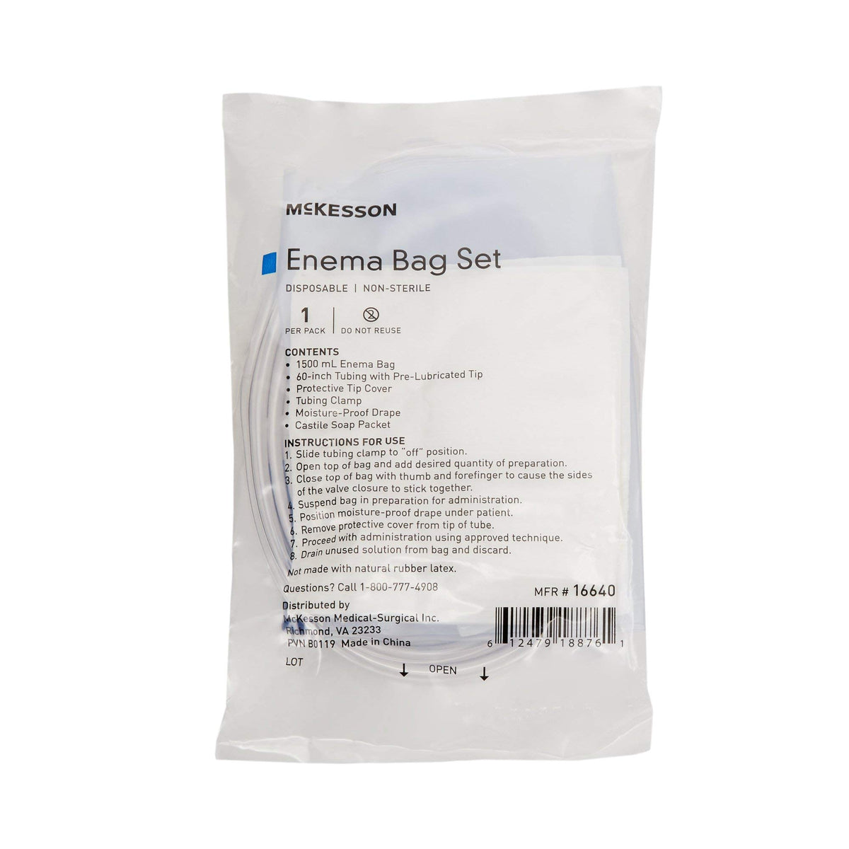 Non-Sterile Single Use Disposable Enema Bag Set 50 Count O726