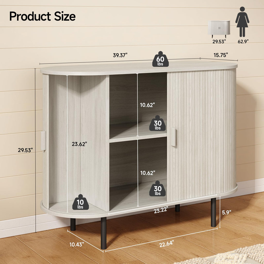 40" Sideboard Buffet Cabinet with Sliding Door S17324