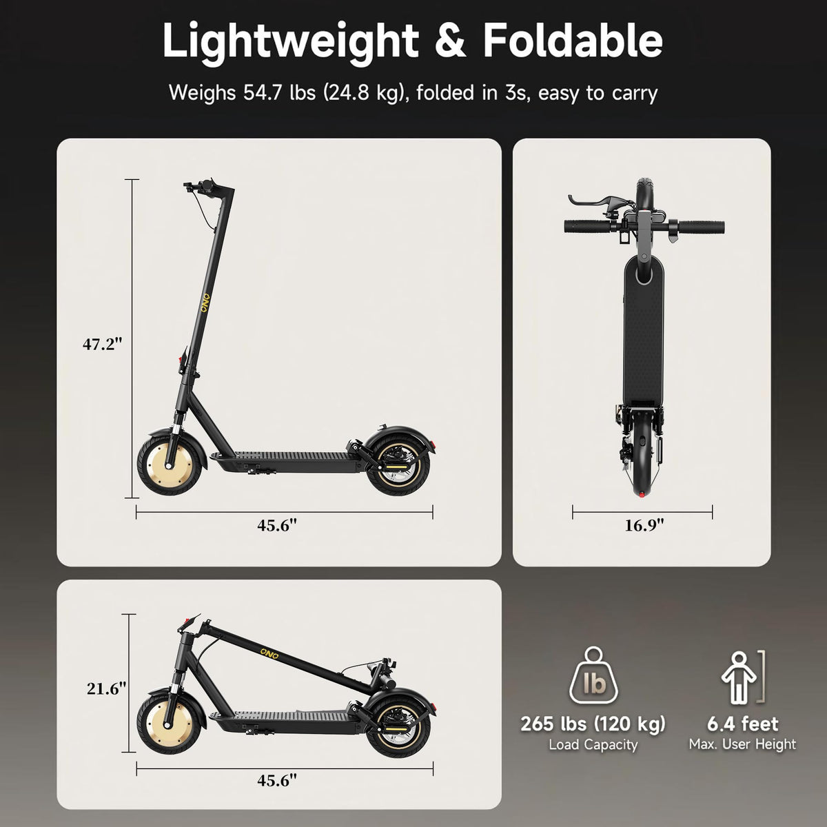 Electric Scooter with Solid Tires, Dual Suspension, Folding U1558