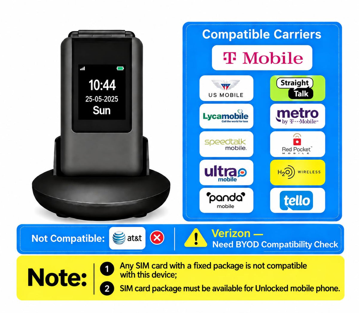 Unlocked Flip Phone Dual Screen X639938