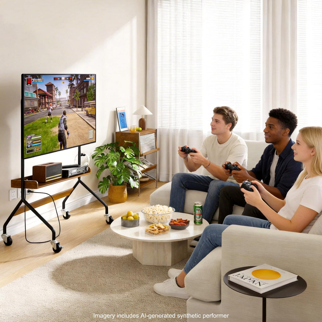 Rolling TV Stand with Power Outlet for 32-75 Inch TV J87781