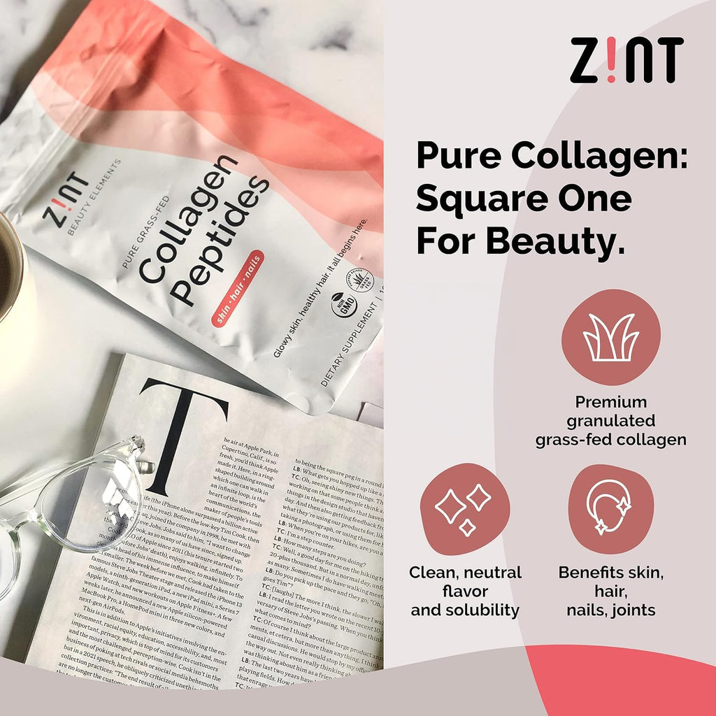 Collagen Peptides Powder 32 oz Grass-Fed Hydrolyzed Type I & III Unflavored B441