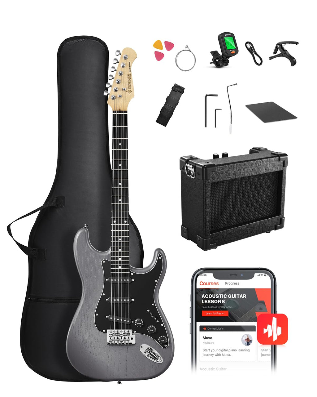 39” Electric Guitar Kit with Amp W58428
