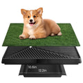 25 x 20 Inches Artificial Turf Dog Potty Grass Pad with Tray T56618