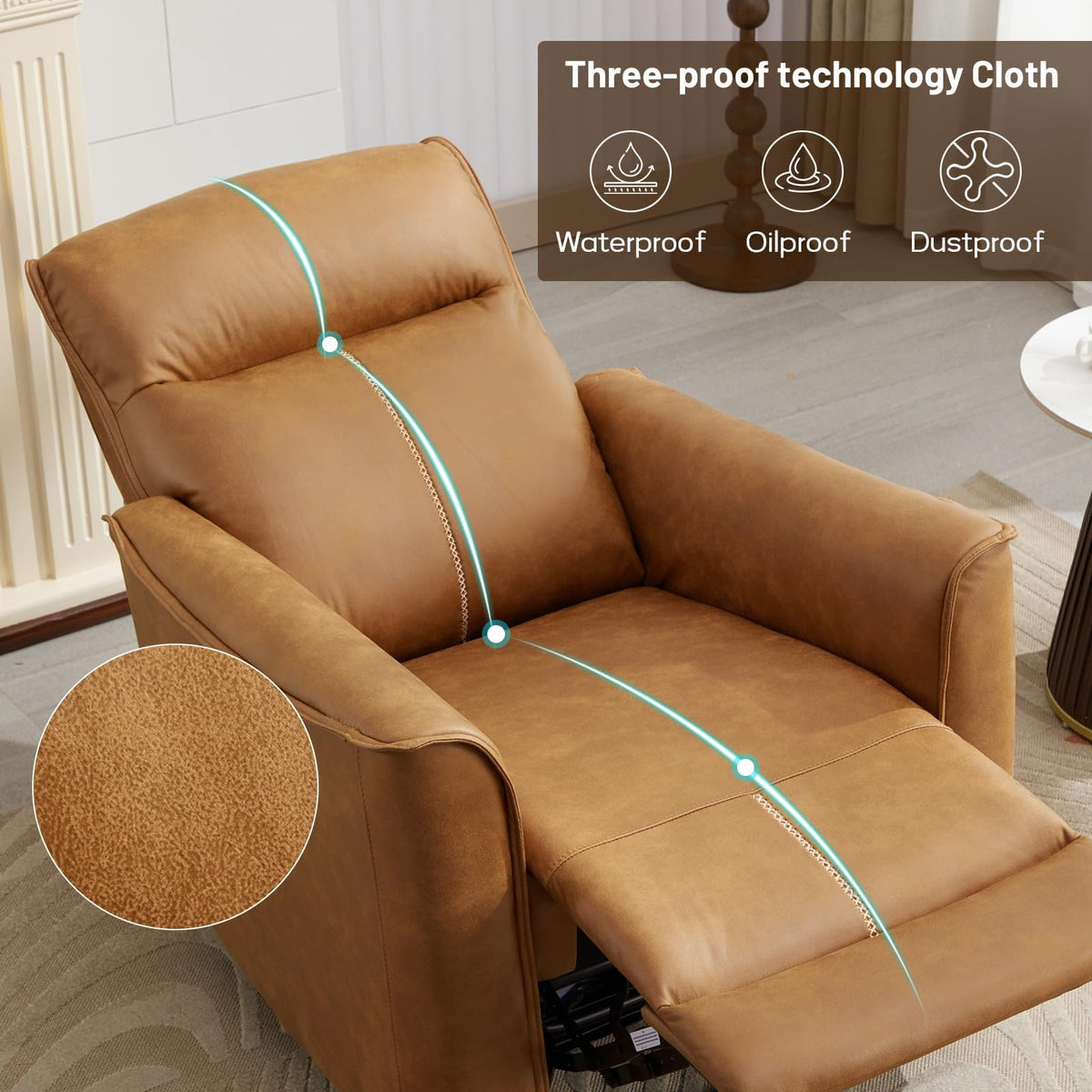 Manual Swivel Rocker Recliner Faux Leather X96979