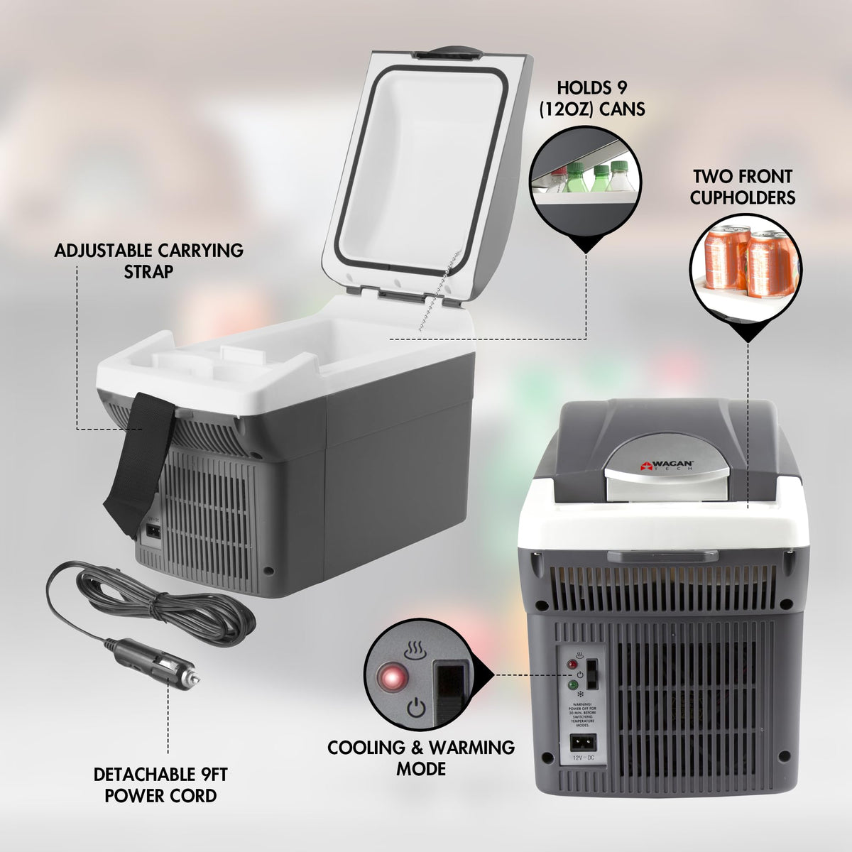 12V 6 Quart Portable Electric Cooler Warmer W8638